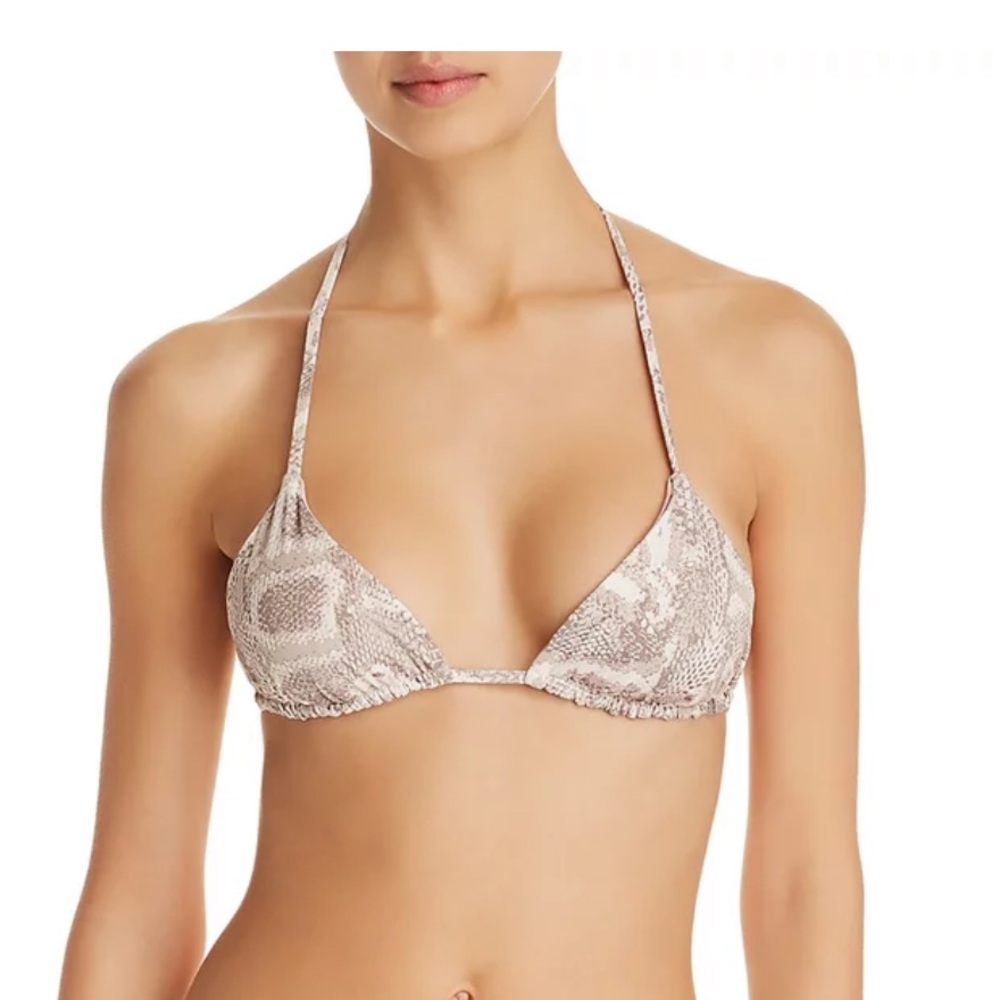 Vitamin A snakeskin bikini top ONLY luxury exotic vacation travel size 4 NWT